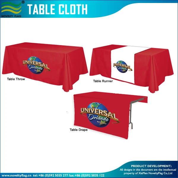 Logo Print Polyester Table Skirting (M-NF05F09323)