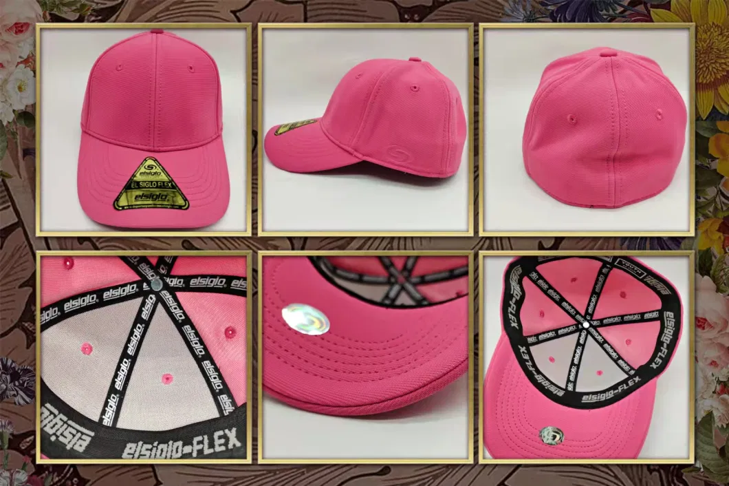 Polyester Baseball Caps Pink Sports Golf Six Panel Hats Primary Color Hat and Customizable Logo