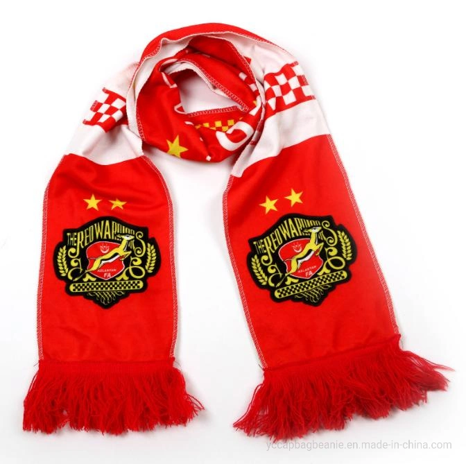 Custom 100% Polyester Polar Sublimation Satin Fleece Football Scarf