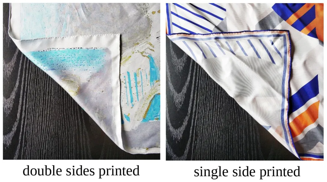 Custom Digital Print Women Long 100% Silk Satin Scarf