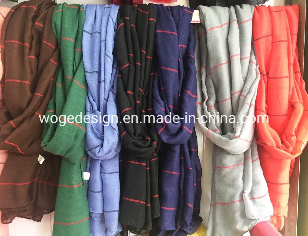 Wholesale Bulk Sold Factory Drop Ship Hijab Turban Echarpe Lady Men Unisex Cheap Jacquard Viscose Stripe Other Scarf