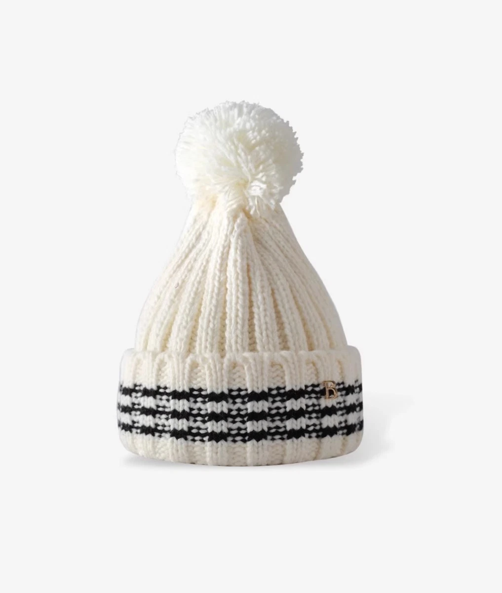 High Quality Winter Ear Warmer Acrylic Knitted POM-POM Beanie Hat