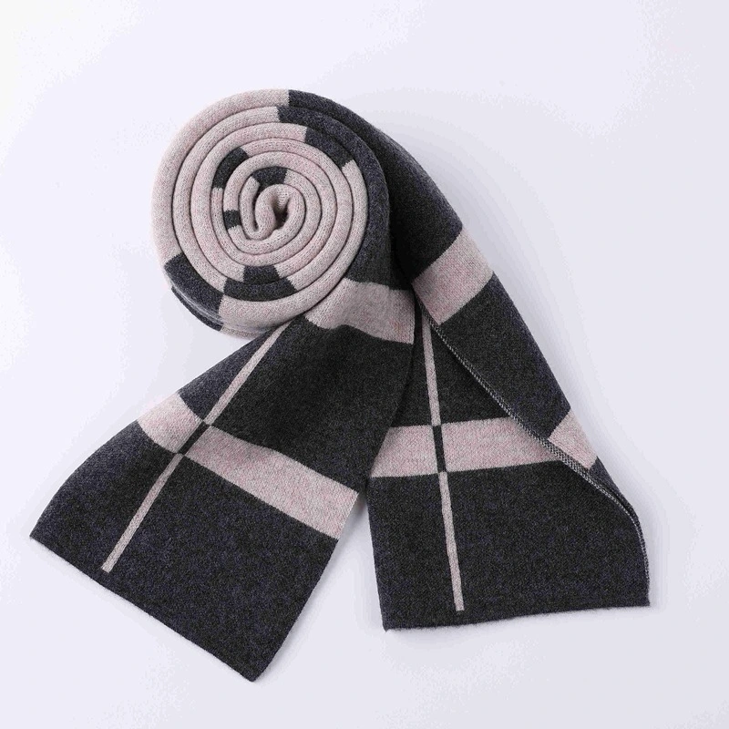 Softy Long Men Knitted Winter Simple Warm Cashmere Feeling Blended Fabrics Scarf