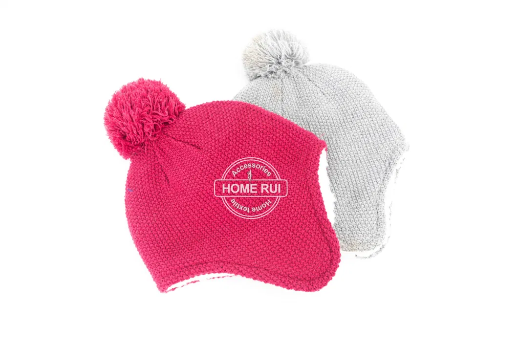 Winter Boys Girls Warm Unisex Bomber Hunting Earflaps Fleece Soft Ball Knit Sports Red Thermal Beanie Bonnet Hat