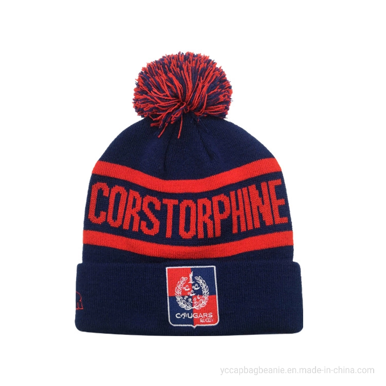 Custom Winter Football Sport Snow Ski Basketball Club Bonnie Knitted Hat Cap