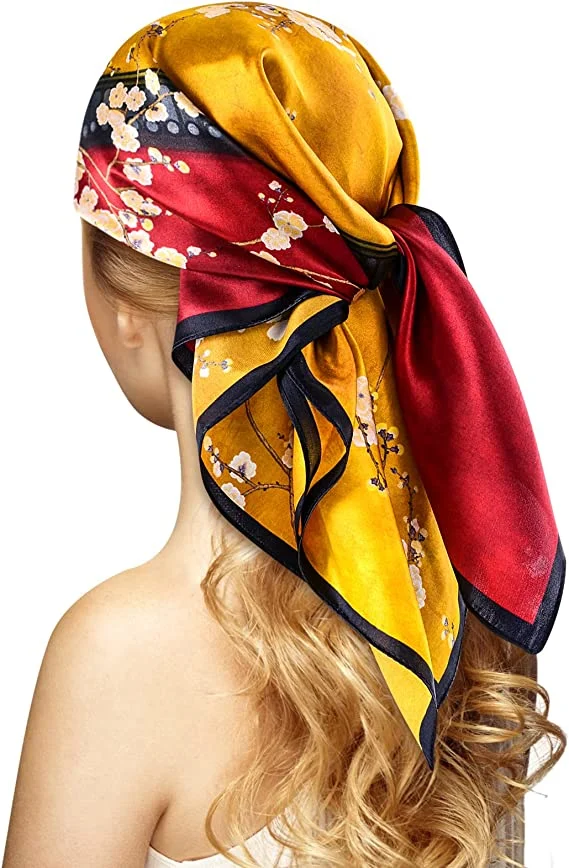 Digital Print Custom 100% Mulberry Silk Square Scarf