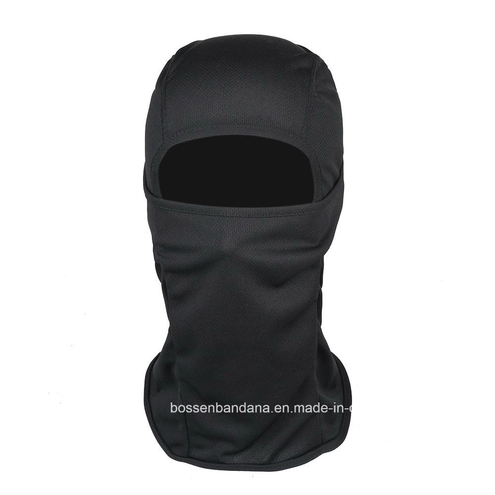 OEM Customized Black Polyester Face Mask Sports Balaclava Hat