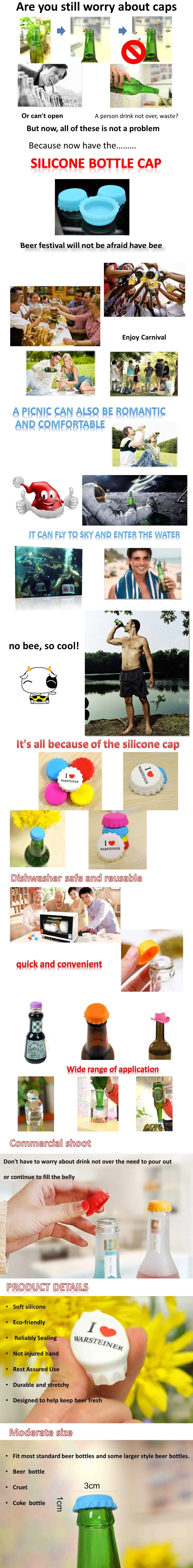 Custom Personalized Universal Silicone Reusable Caps for Bottles