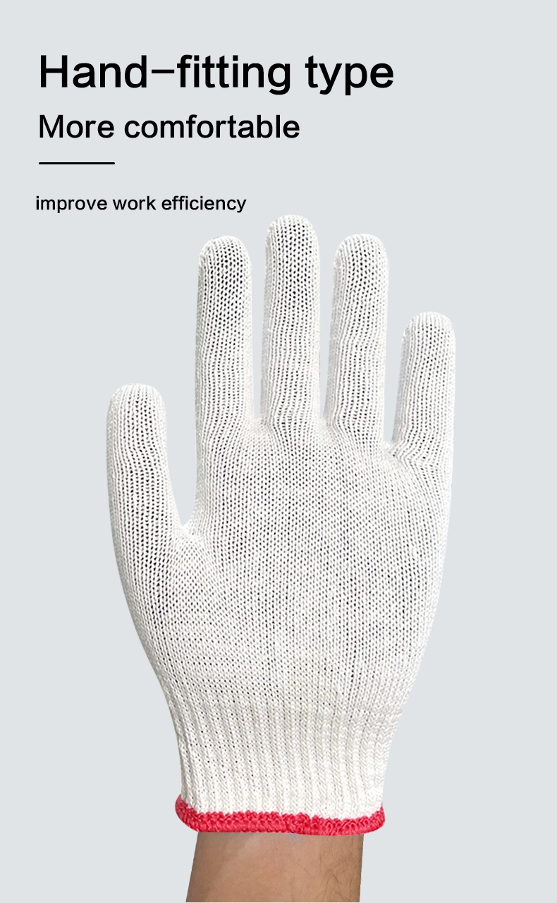 China Wholesale Price 7/10guage White Cotton Knitted Guante Safety Gloves for Construction/Industrial/Work/Working/Protective