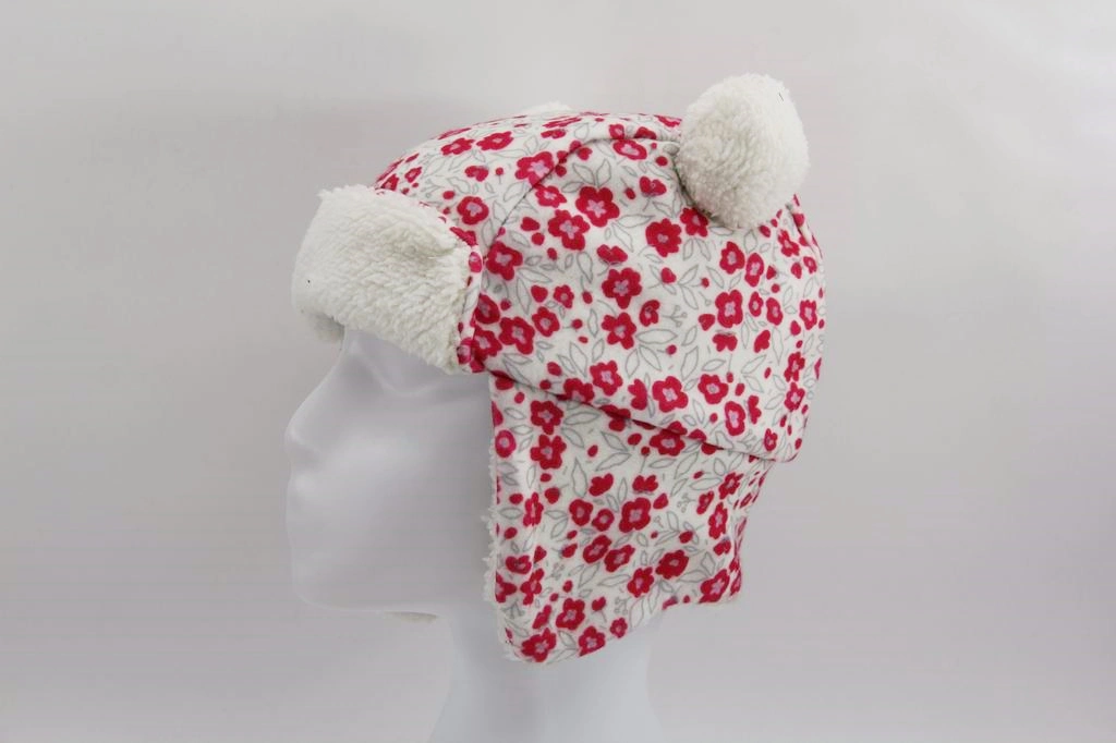 Polar Fleece Winter Hat with Pompons