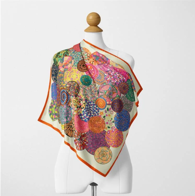 Personalized Custom 100% Mulberry Square Silk Satin Scarf for Women