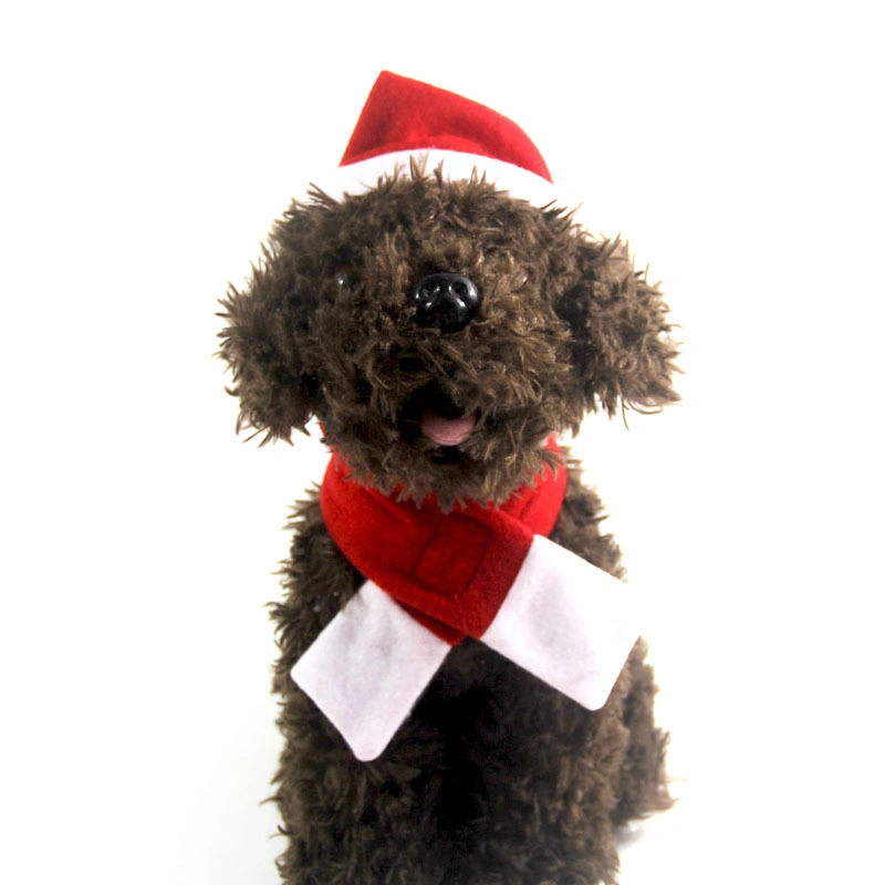 Pet Dog Christmas Hat Pet Cat Costume Set Red Christmas Scarf Hat VIP New Year Hot Sale