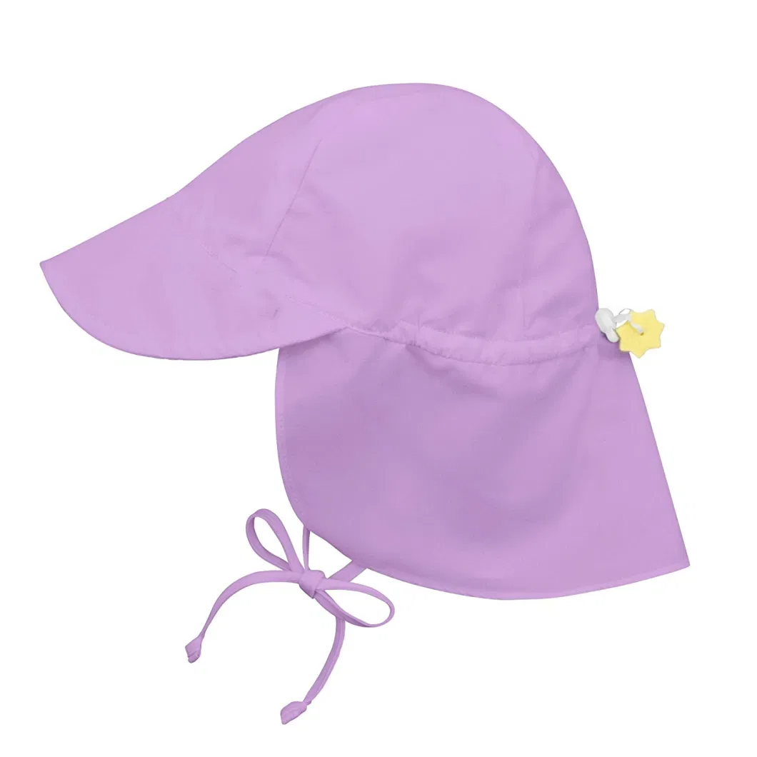 Wholesale 100% Polyester Fashion Adjustable Kid Beach Hat Neck Flap Sun Protection Swim Cap