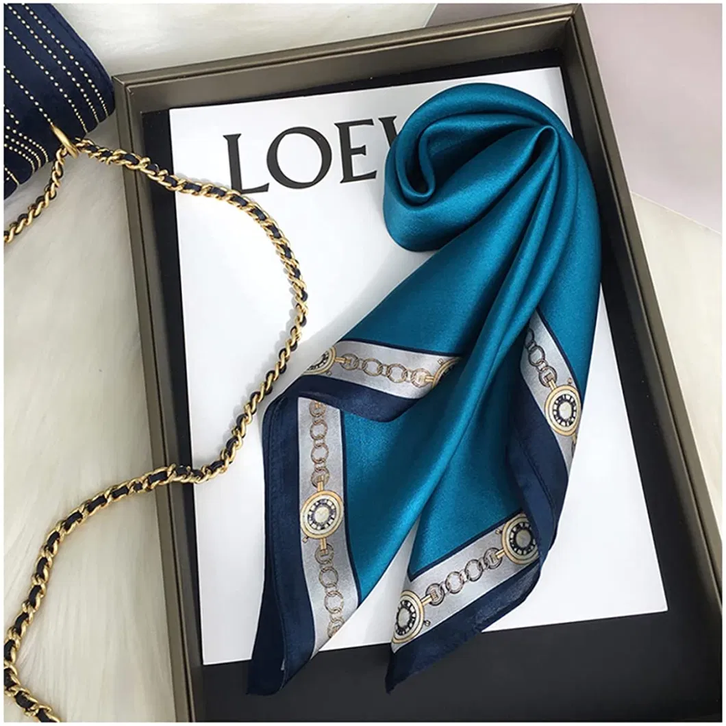 100%Pure Silk Digital Printing Hair Square Silk Scarf