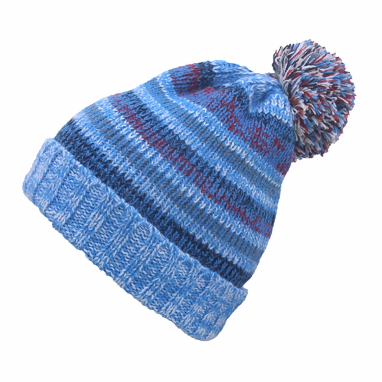 Women&prime;s Winter Ab Yarn Pompom Knitted Bobble Hat