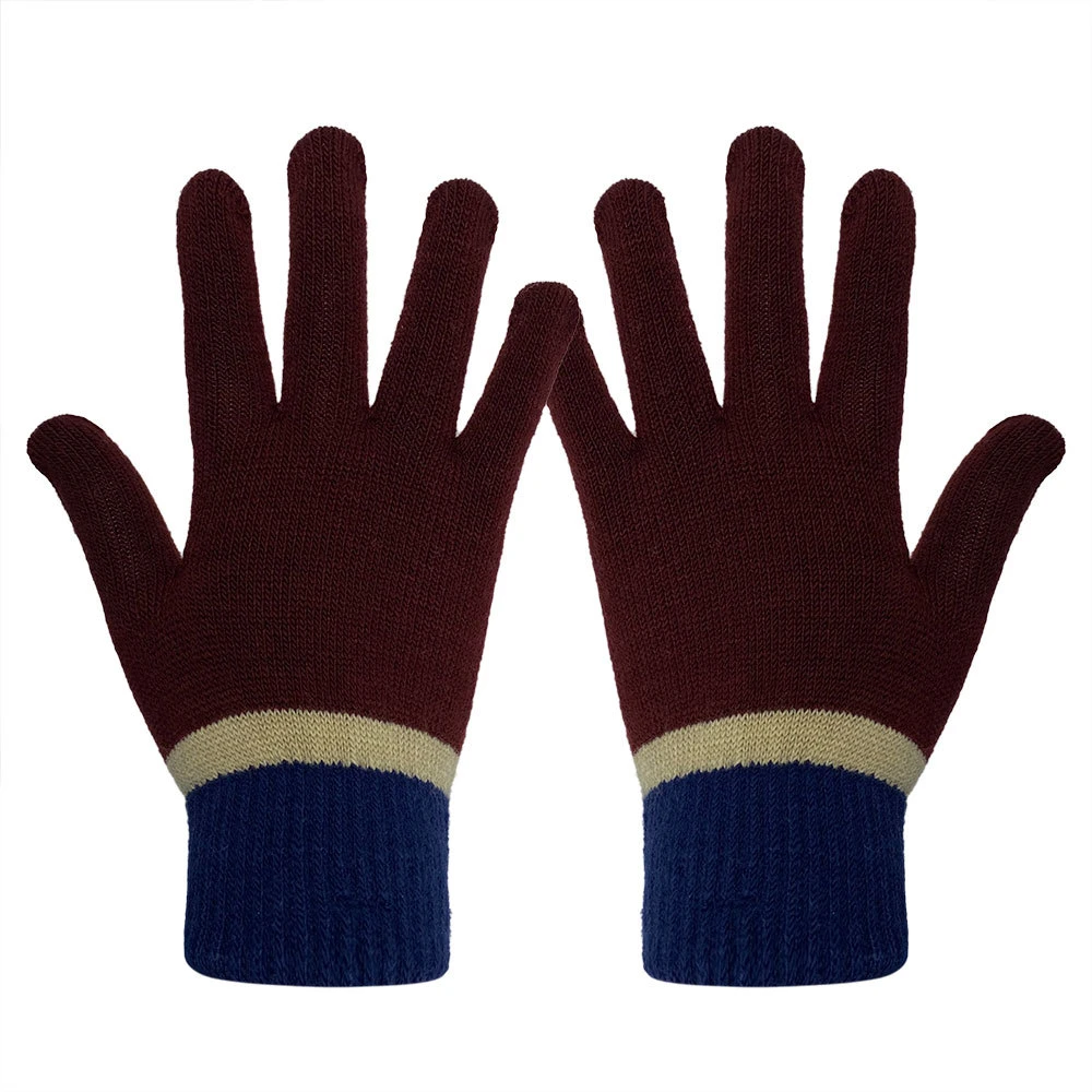 Adult Fashion Personality Knitted Rib Stripe Full Finger Winter Cold Warm Magic Gloves