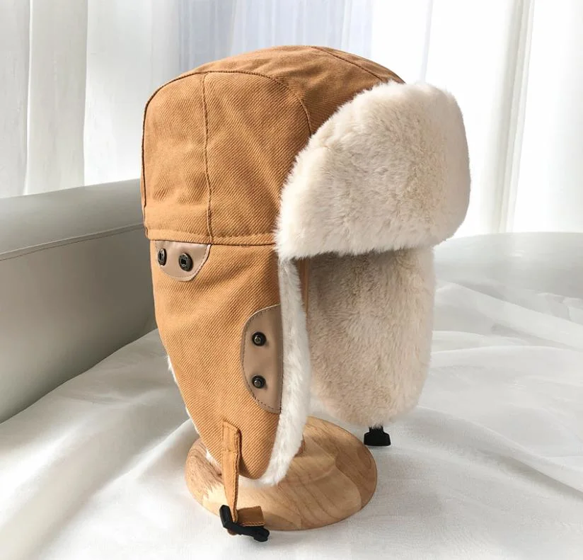 Warm Winte Bomber Trapper Faux Fur Hat Earflap Trapper Cap Custom Bomber Cap Hat