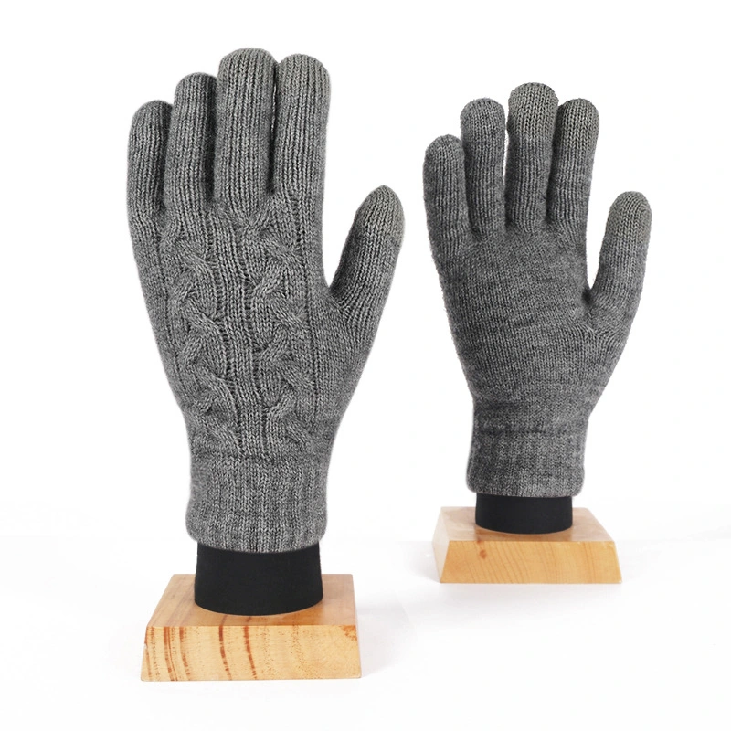 Women&prime; S Winter Warm Touch Screen Gloves Cable Knit Thermal Soft Fleece Gloves for Women