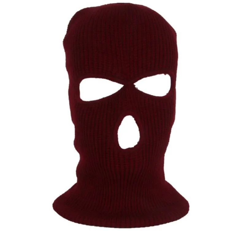 3 Hole Ski Mask Knitted Face Cover Hat Winter Balaclava