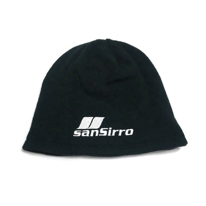 Custom Winter Thick Warm Polar Fleece Knitted Hat with Embroidery Logo