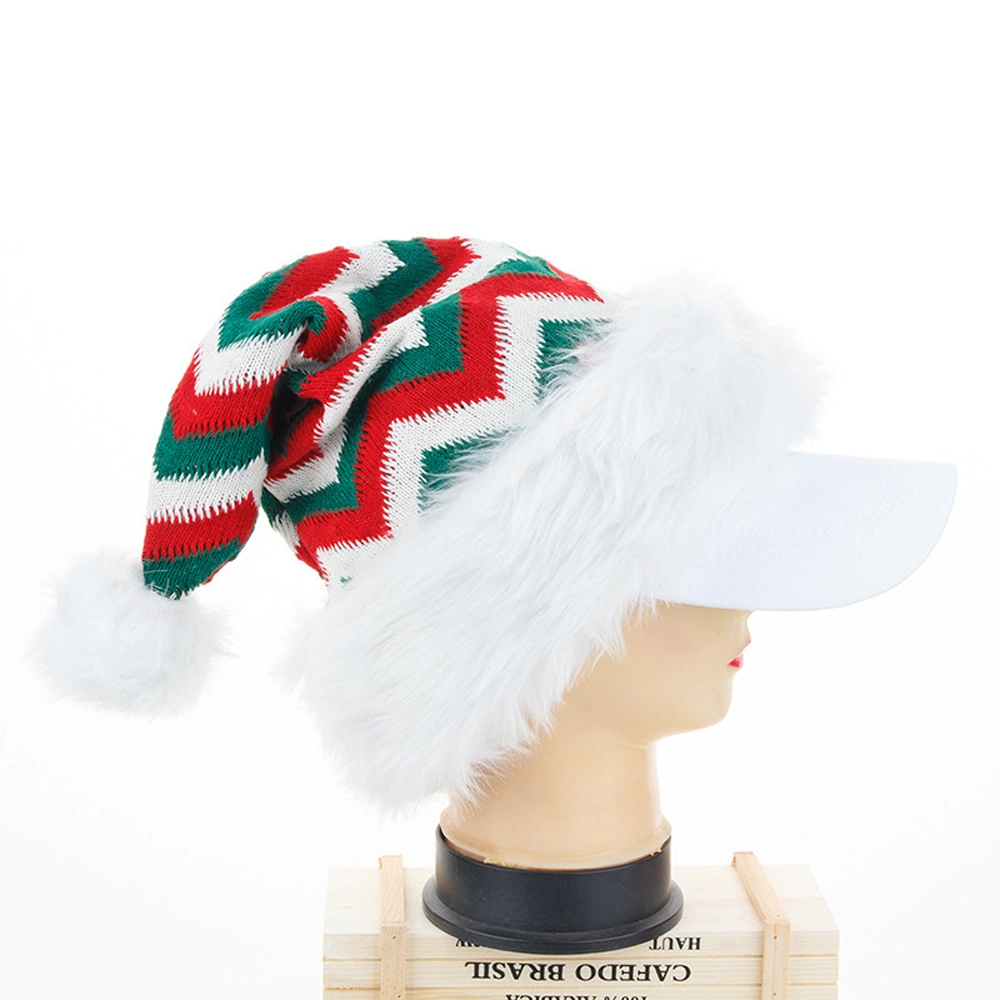 Christmas High-Grade Plush Striped Hat Knitted Wool Christmas Hat