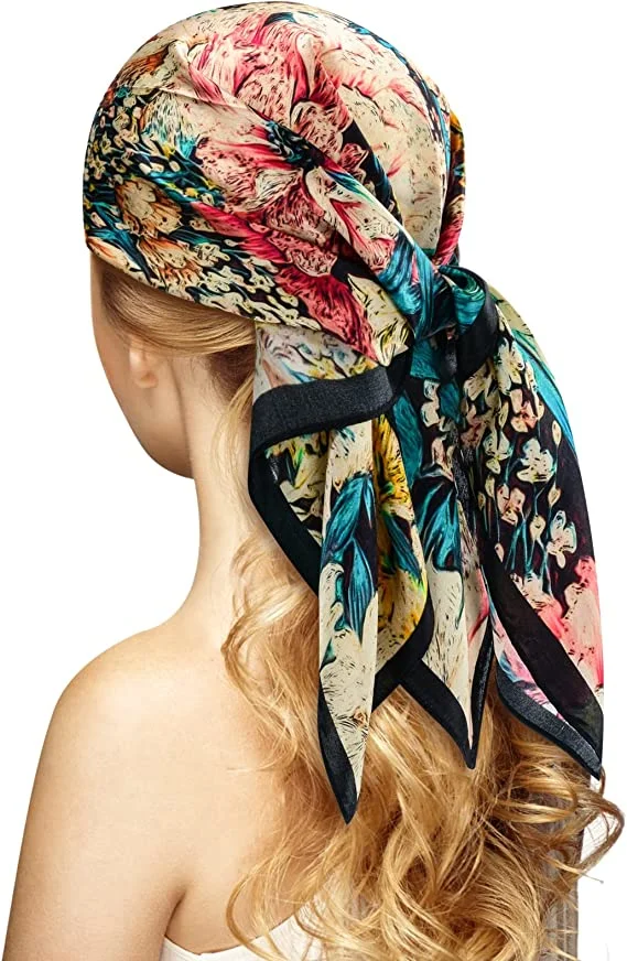 Digital Print Custom 100% Mulberry Silk Square Scarf