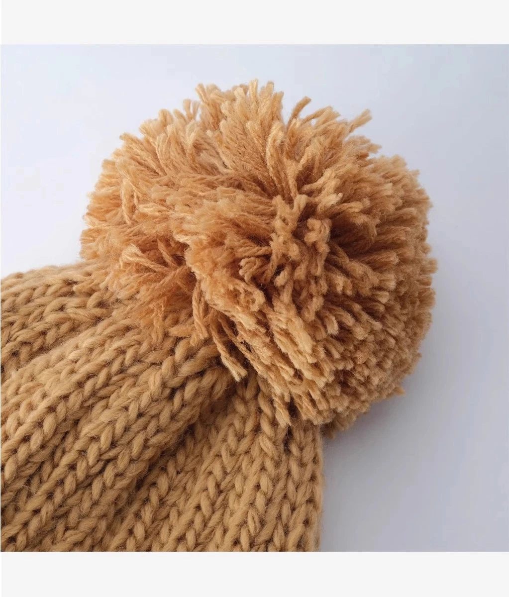 High Quality Winter Ear Warmer Acrylic Knitted POM-POM Beanie Hat