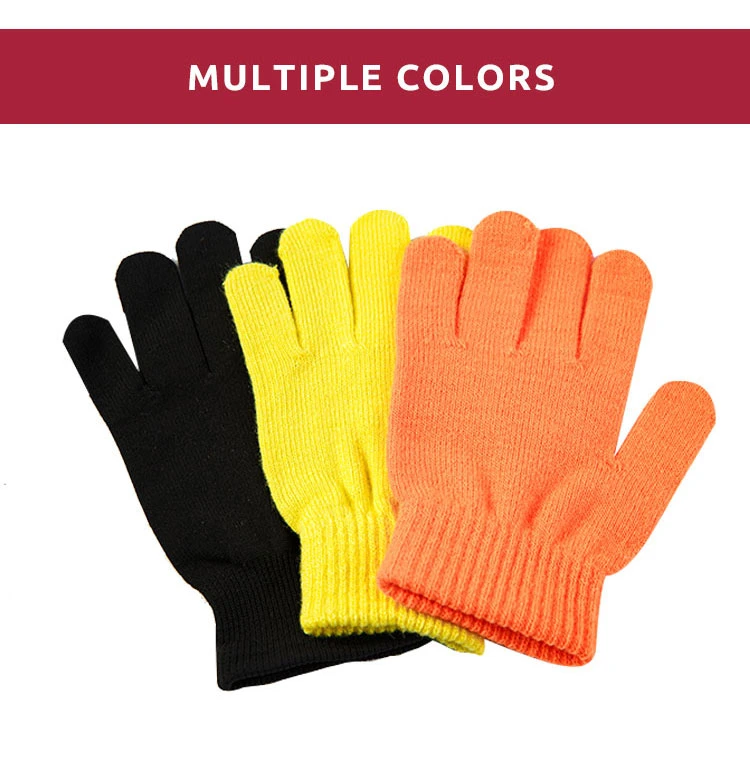Wholesale Polyester/Cotton Knitted Colorful Comfortable Winter Magic Gloves
