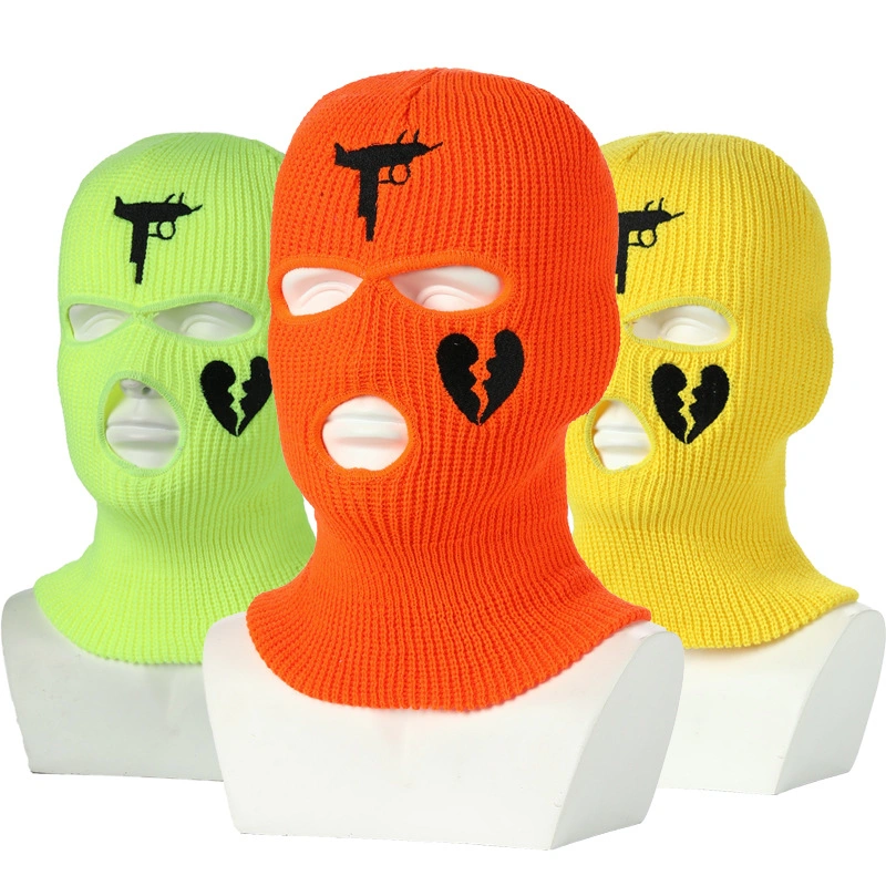 China Factory OEM Custom Design Outdoor Winter Acrylic Knitted Balaclava Cap Balaclava Face Mask