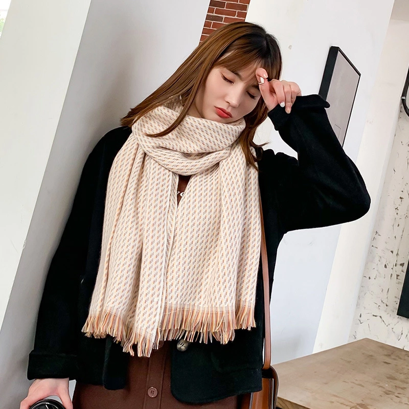 Cashmere Feel Scarf Oversized Thicken Tassel Shawls for Winter