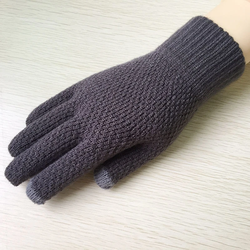 Cheap Winter Warm Knitted Thick Gloves Custom Logo Personalized Touchscreen Winter Gloves for Men