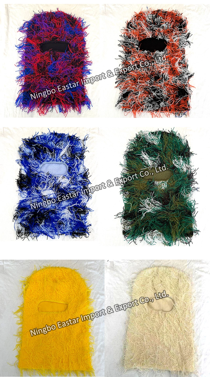 Wholesale Knitted Full Face Facemask Beanie Designer Ski Mask Skimask Grassy Distressed Winter Balaclava Custom