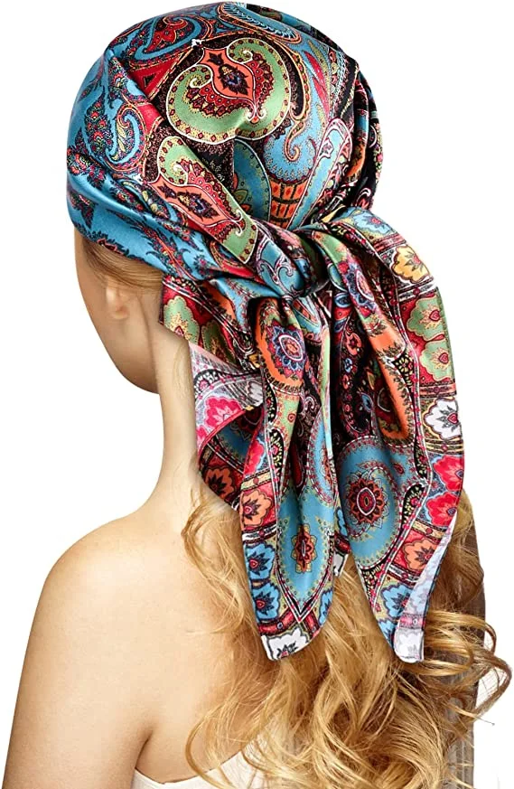 Digital Print Custom 100% Mulberry Silk Square Scarf