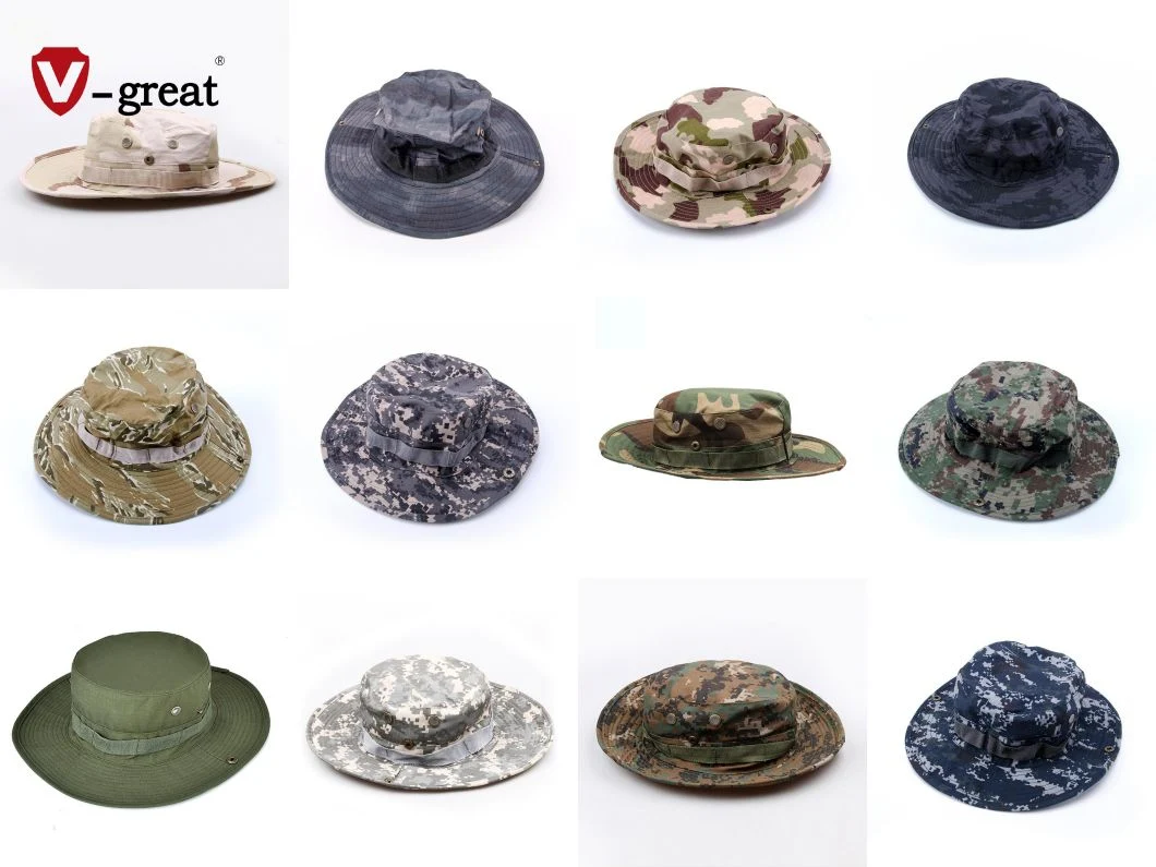 Army Green/Khaki/Desert Camo Outdoor Tactical Military Men&prime;s Fishing Cap Boonie Hat
