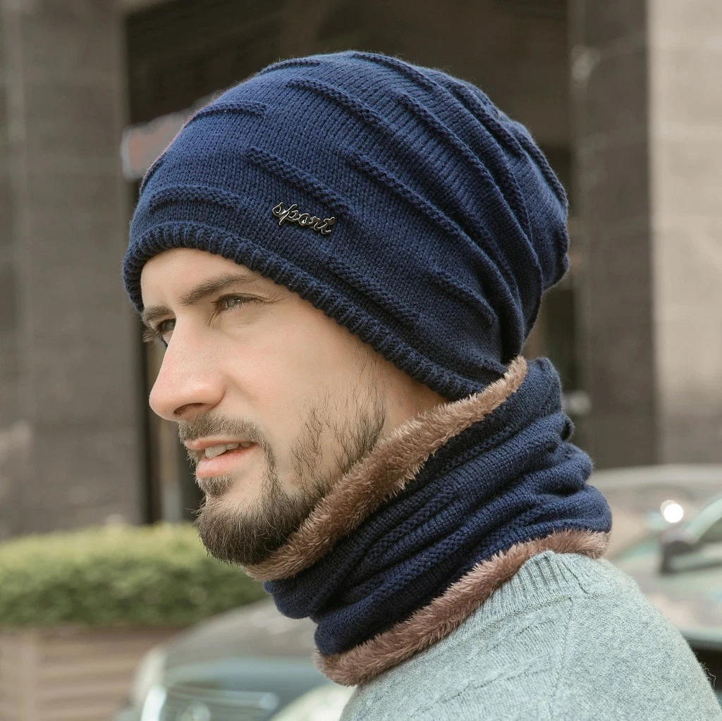 Knitted Scarf Ear Protection Warm Hat Plush Warm Acrylic Winter Outdoor Hat