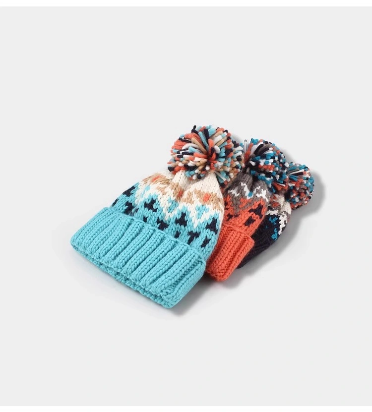 High Quality Fashion Winter Acrylic Knitted POM-POM Beanie Hat