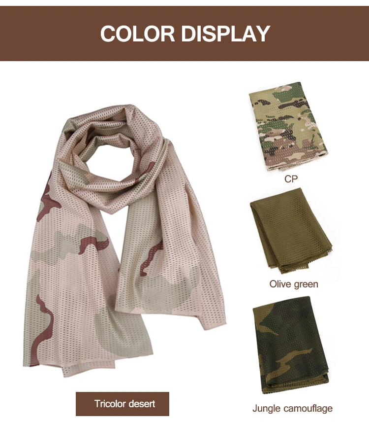 Tactical Sports Mesh Square Towel Camouflage Multi-Color Scarf