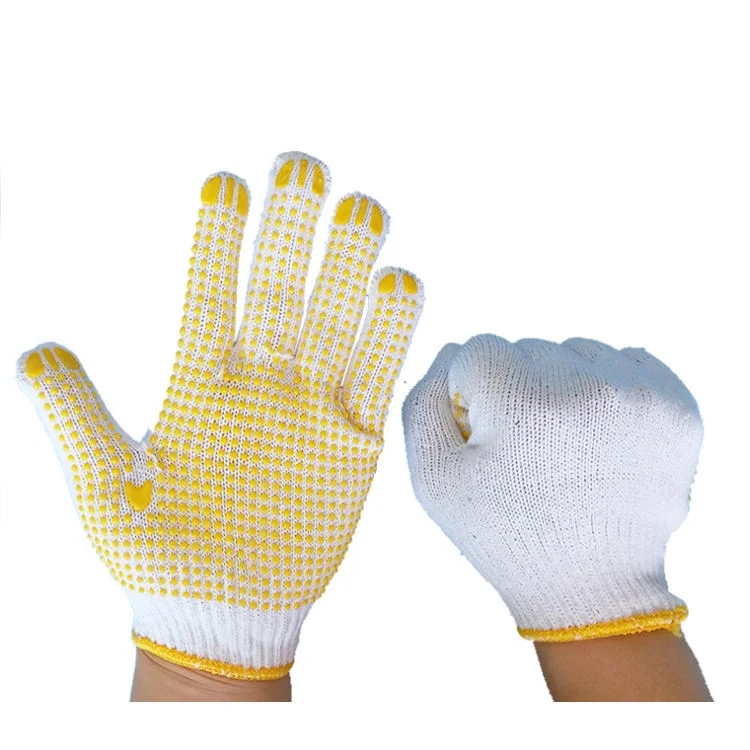 Custom Cheap Winter Working Cotton Hand PVC Single Side Grip Printed Dotted Gloves
