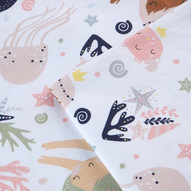 Polyester Disperse Digital Printed Cartoon Printing Cloth Print Fabric for Garment Dress Pajama Decorated