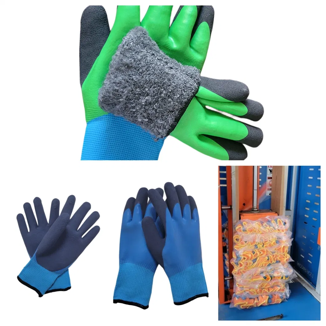 Wholesales Price Winter Fully Coated Waterproof Latex Foam Rubber Industrial Protective Safety Work Lobor Cotton Cut Resistant Glove