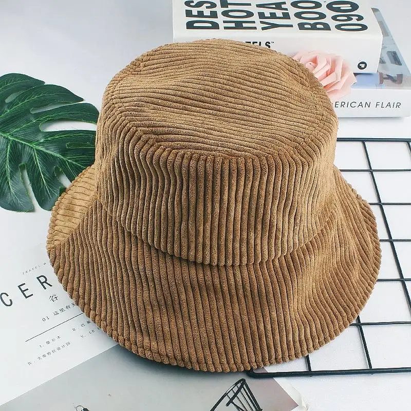 China Factory Custom Logo Wholesale Plain Blank Corduroy Bucket Hats