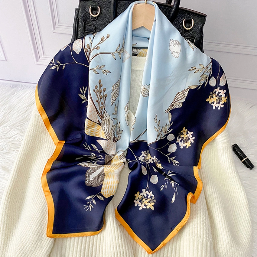 Custom Print Silk Scarf for Office Lady