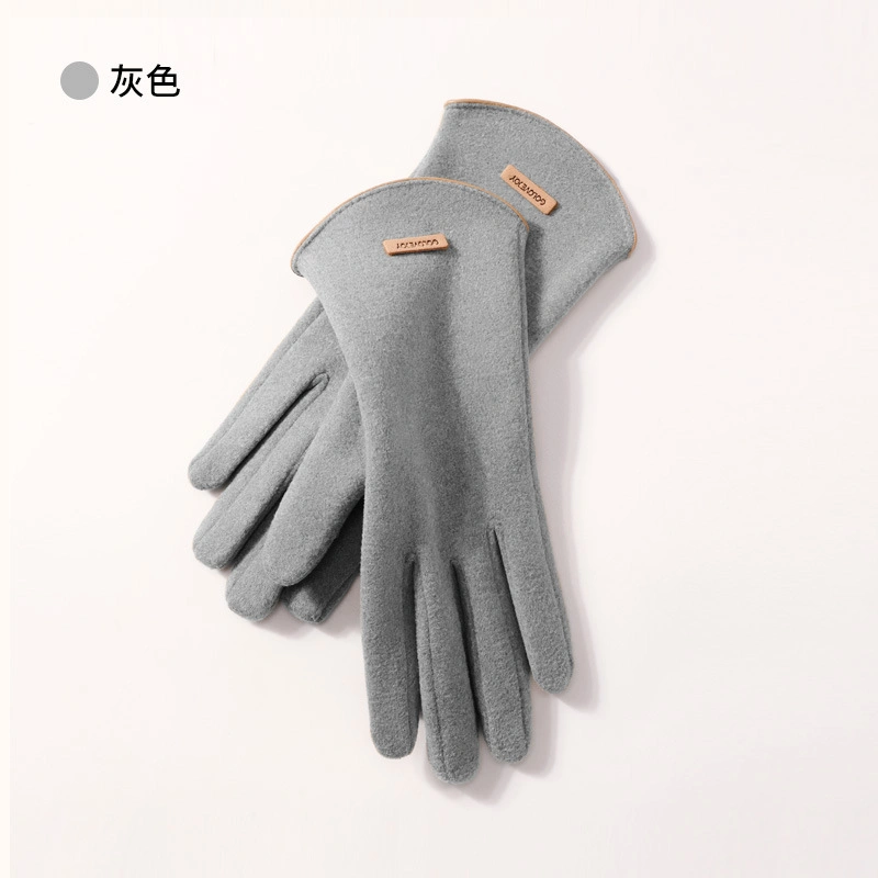 Women&prime;s Wool New Winter Cycling Warm and Fleece Shell Touch Screen Gloves