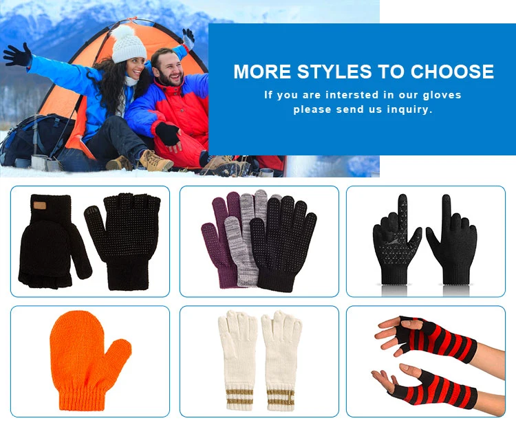 Fingerless Warm Stretchy Wool Yarn Acrylic Gloves for Men and Women