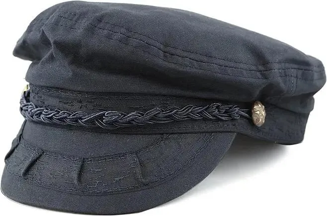 The Hat Depot Unisex Cotton Yachting Style Satin Lining Sailing Greek Fisherman Cap Hat Bucket Hats