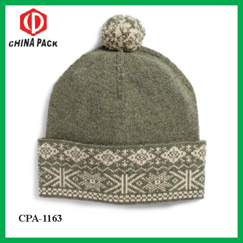 Lady Warm 100% Wool Bobble Hat (CPA-1163)