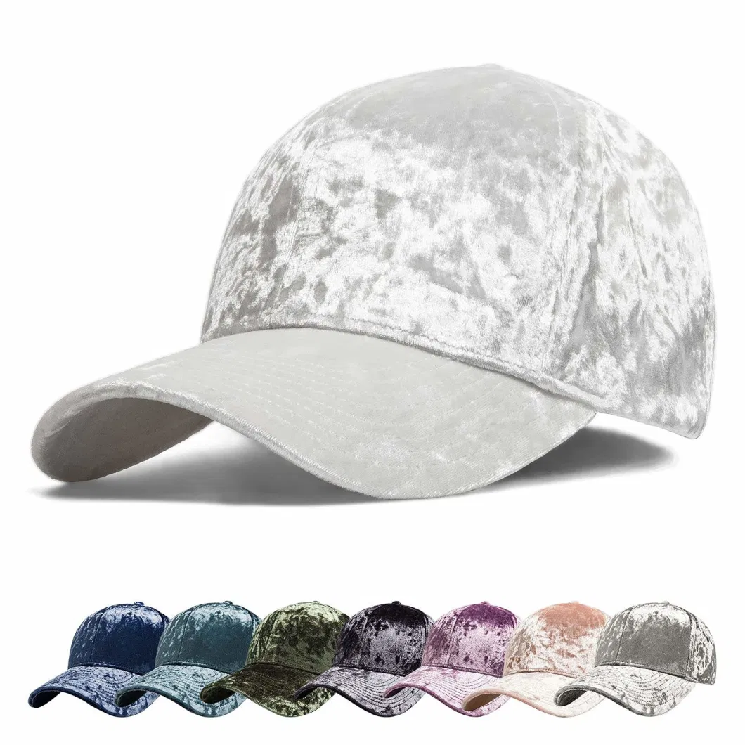 High Quality 6 Panel Embroidered Logo Hat Custom Velvet Baseball Cap