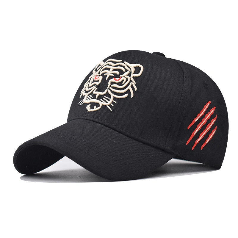 Customized Personalized Gold 3D Embroidery Tiger Head Trucker Cap with Metal Bucket