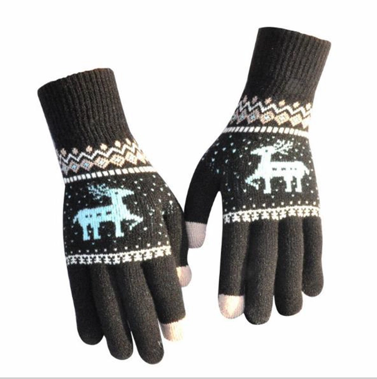 Ready Ship Touch Screen Men and Women Warm Knitted Winter Acrylic Gloves