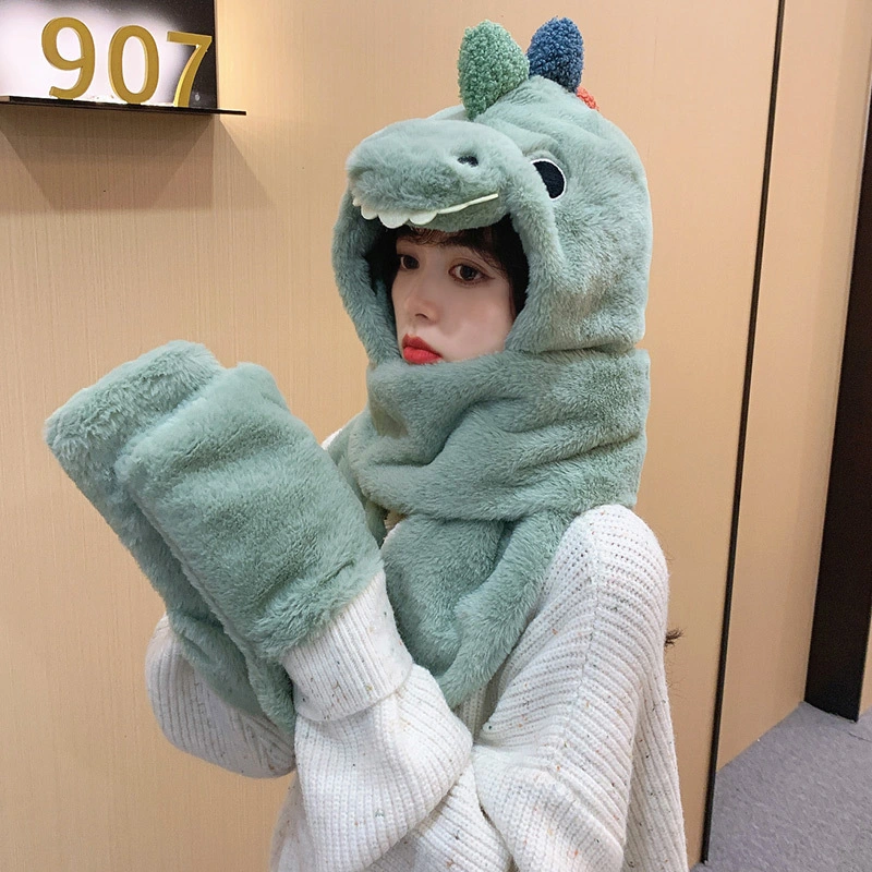 Dino Animal Plush Hat and Glove Warm Comfortable Baby Children Hat Glove